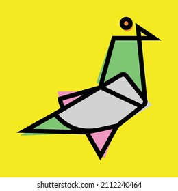 Pigeon, bird lines icon illustration