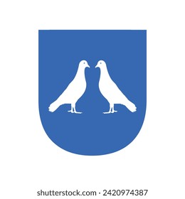 Pigeon Bird Logo combine with letter U vector template