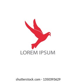 Pigeon bird logo design. Flying Bird Logo design. Animal rescue foundation sign.