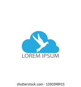 Pigeon bird logo design. Flying Bird Logo design. Animal rescue foundation sign.