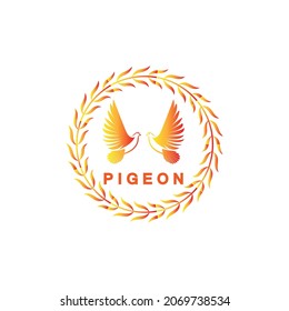 Pigeon bird logo design vector
