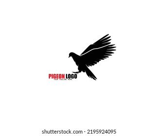 Pigeon bird logo silhouette design vector