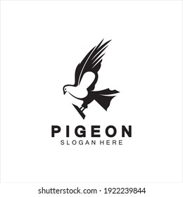 Pigeon bird logo vector icon illustration design template