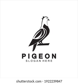 Pigeon bird logo vector icon illustration design template