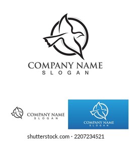 Pigeon bird logo vector icon illustration design template