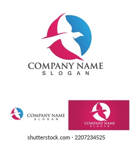 Pigeon bird logo vector icon illustration design template