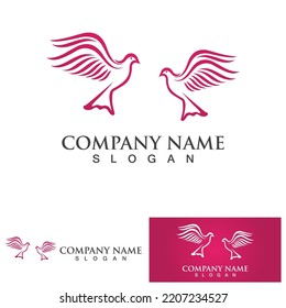Pigeon bird logo vector icon illustration design template