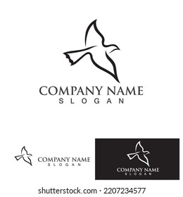 Pigeon bird logo vector icon illustration design template