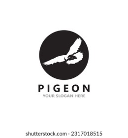 Pigeon bird logo vector icon illustration design template