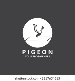 Pigeon bird logo vector icon illustration design template