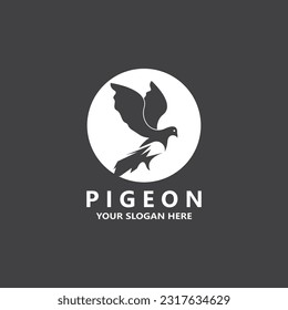 Pigeon bird logo vector icon illustration design template