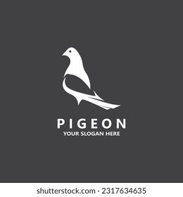 Pigeon bird logo vector icon illustration design template