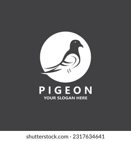 Pigeon bird logo vector icon illustration design template
