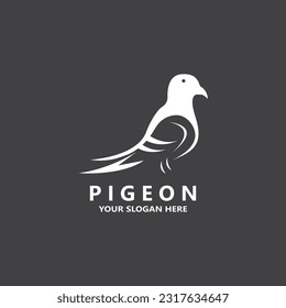 Pigeon bird logo vector icon illustration design template