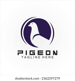 Pigeon bird logo vector icon illustration design template