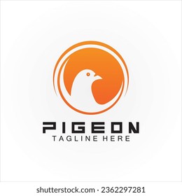 Pigeon bird logo vector icon illustration design template