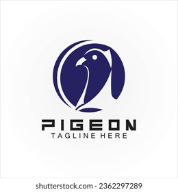 Pigeon bird logo vector icon illustration design template