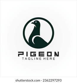 Pigeon bird logo vector icon illustration design template