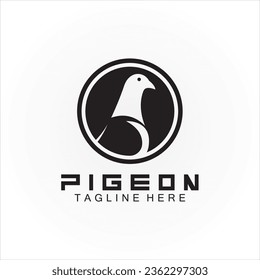 Pigeon bird logo vector icon illustration design template
