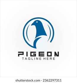 Pigeon bird logo vector icon illustration design template