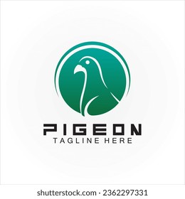 Pigeon bird logo vector icon illustration design template