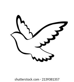 pigeon. The bird of peace and freedom. The personification of love and harmony. Happy news bird. Tenderness. Vector image. Bird in vector. 