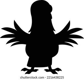 Pigeon bird sihouette vector art and illustration