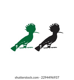 pigeon bird vector icon silhouette green and black bird icon cartoon illustrations.