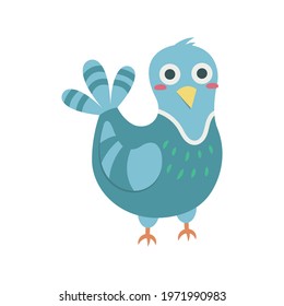 Pigeon bird vector illustration cartoon isolated on white background. Cute pastel pigeon bird cartoon. 
