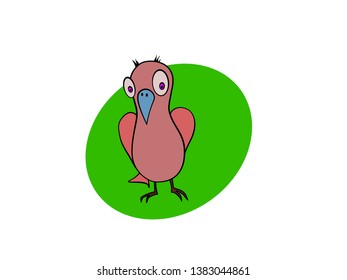 pigeon cartoon bird. Vector drawing 