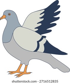 Pigeon Cartoon Character. Isolated Vector Illustration.