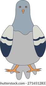 Pigeon Cartoon Character. Isolated Vector Illustration.