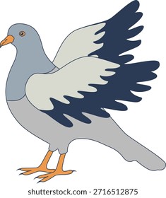 Pigeon Cartoon Character. Isolated Vector Illustration.