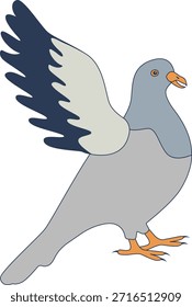 Pigeon Cartoon Character. Isolated Vector Illustration.