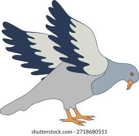 Pigeon Cartoon Character. Isolated Vector Illustration.