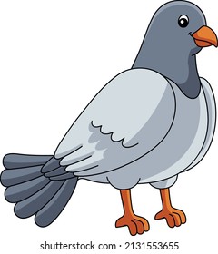 Pigeon Cartoon Colored Clipart Illustration