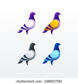 Pigeon character color illustration Vector Template. Suitable for Creative Industry, Multimedia, entertainment, Educations