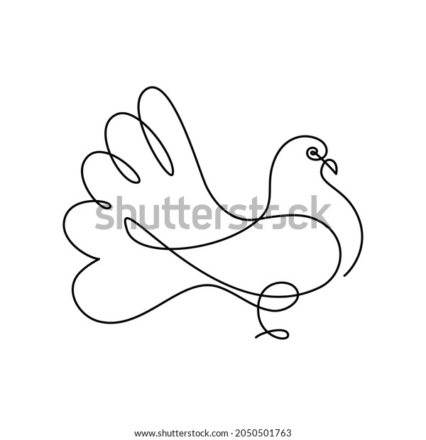 Pigeon Continuous Line Art Drawing Style Stock Vector (Royalty Free ...