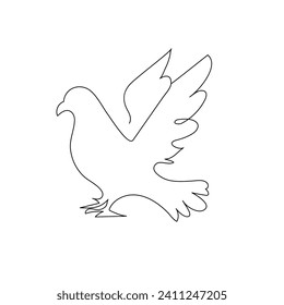 Ilustración del vector de contorno de línea continua de un picoreo