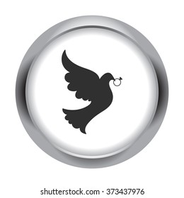 Pigeon couple in love gay lesbian symbol simple icon on round background