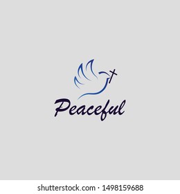 pigeon with cross logo concept with elegant style