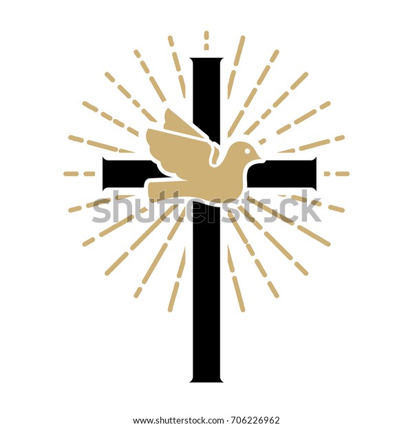 Pigeon Cross Religious Sign Design Elements Stock Vector (Royalty Free ...