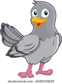 A pigeon dove bird cute cartoon character 