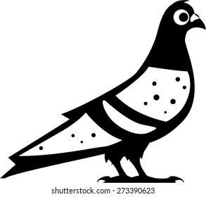 Pigeon Dove Black n White vector