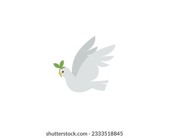 Pigeon emoji illustration. Dove vector emoticon. Pigeon icon