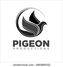 pigeon film production logo simple modern for entertainment