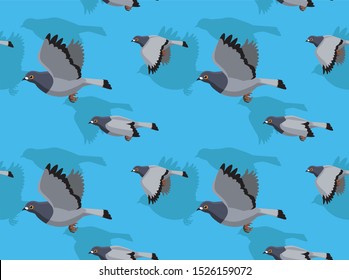 Pigeon Flying Cartoon Vector Illustration Seamless Pattern Wallpaper-01