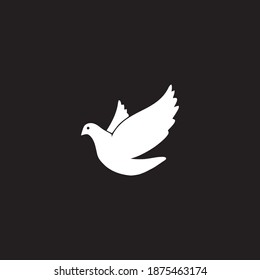 Pigeon flying illustration for company logo, banner, leaflet. a simple flat vector design
