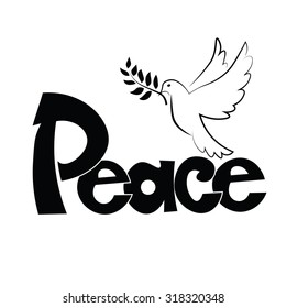 Pigeon Flying Peace Text Stock Vector (Royalty Free) 318320348 ...