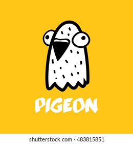 pigeon funny head logo